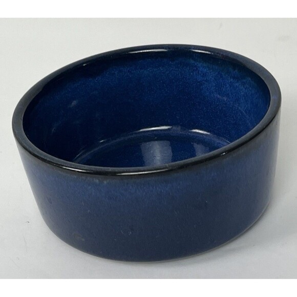 Pet Bowl Food Water Dish Cat Dog Blue Glazed Ceramic Pottery Stoneware Crock 5x2 - Picture 2 of 5